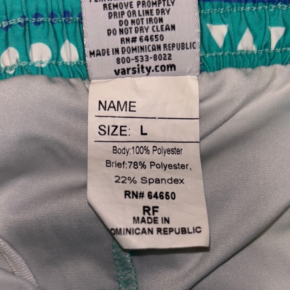 Varsity Spirit Turquoise Geometric Women's Athletic Shorts L lined - Picture 5 of 6